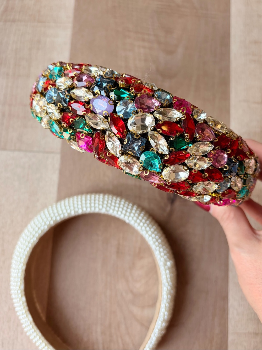 NWOT Vibrant Multi-Color Crystal Gemstone Statement Headband - Women Accessories